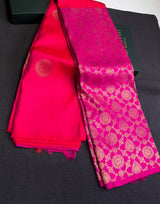 Orange and rani pink Kanchipuram Silk saree - PPURE204