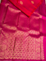 Orange and rani pink Kanchipuram Silk saree - PPURE204