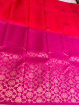 Orange and rani pink Kanchipuram Silk saree - PPURE204