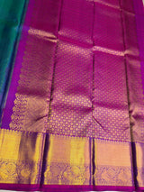 Peacock blue and Purple Pure Vintage Kanchipuram Silk saree - PPURE205