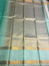 Aqua Blue Pure Vintage Kanchipuram Silk saree - PPURE213