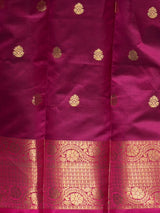 Sandal and Magenta semi kanchipuram soft silk saree - PSSN228