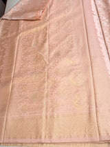 Pastal peach Soft satin brocade Silk Saree - PBRMJ9G
