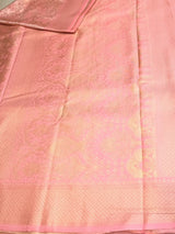 Pastal pink gold Soft satin brocade Silk Saree - PBRMJ9A
