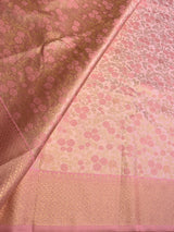 Pastal pink gold Soft satin brocade Silk Saree - PBRMJ9A