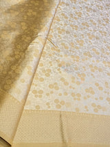 Pastal gold Soft satin brocade Silk Saree - PBRMJ9