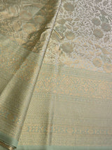 Pastal green Soft satin brocade Silk Saree - PBRMJ8E