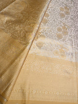 Light gold Soft satin brocade Silk Saree - PBRMJ8B