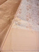 Pastal peach Soft satin brocade Silk Saree - PBRMJ8G