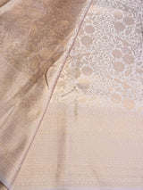 Pastal Nude lavender Soft satin brocade Silk Saree - PBRMJ8