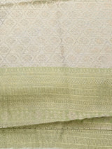 Pastal parrot green Soft satin brocade Silk Saree - PBRMJ8C