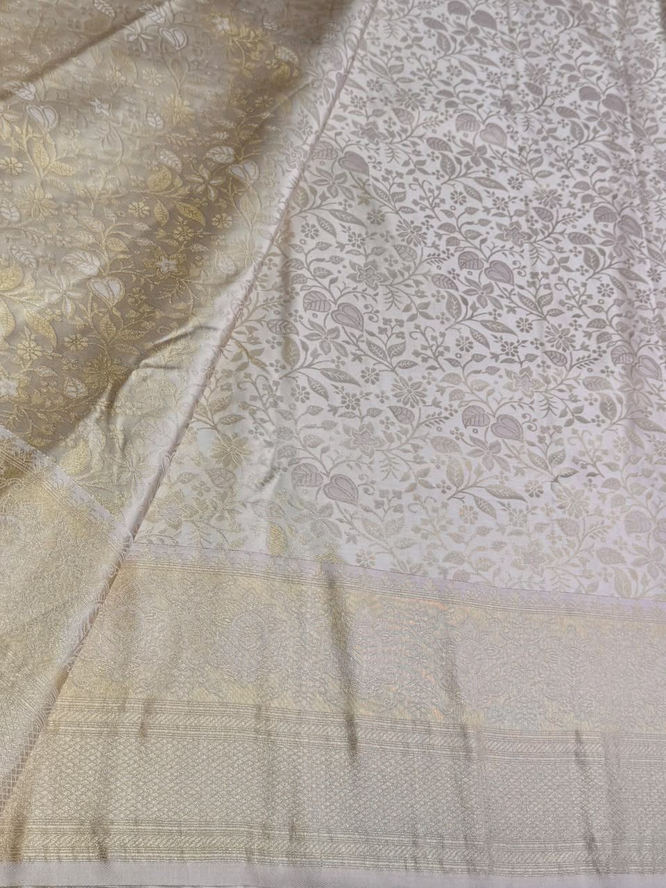 Nude lavender Soft satin brocade Silk Saree - PBRMJ7D
