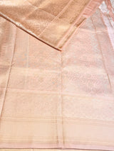 Pastal Peach Soft satin brocade Silk Saree - PBRMJ7