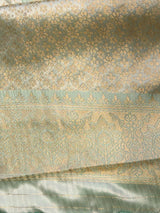 Pastal Green Soft satin brocade Silk Saree - PBRMJ7B