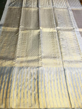 Grey,silver andgold Pure tissue Kanchipuram Silk saree - PPURE229