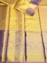 Gold and Lavender Pure tissue Kanchipuram Silk saree - PPURE230