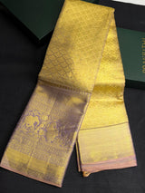 Gold and Lavender Pure tissue Kanchipuram Silk saree - PPURE230
