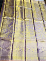 Gold and Lavender Pure tissue Kanchipuram Silk saree - PPURE230