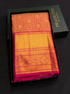 Peach and Magenta Pure Kanchipuram Silk saree - PPURE253