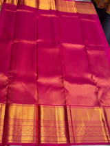 Peach and Magenta Pure Kanchipuram Silk saree - PPURE253
