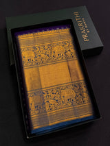 Biolet and Blue Pure Kanchipuram Silk saree - PPURE254