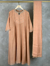 Beige chanderi set - SNL22