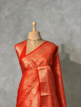 Red Brocade banarasi saree -MPSB50D
