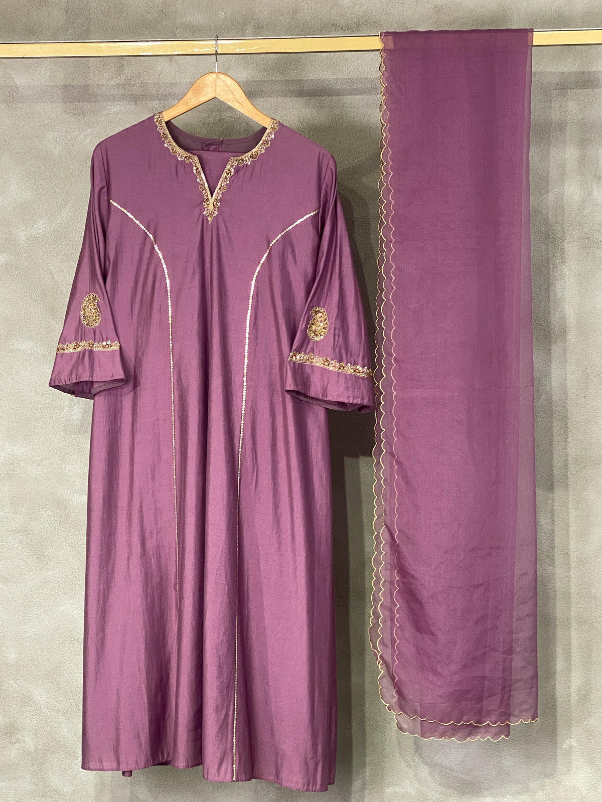 Purple chanderi salwar set -SNL18