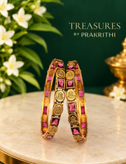 Traditional gold bangle set of 2 bangles- JBN11