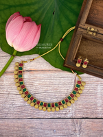 Green and ruby stone Necklace- JN26
