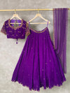 Violet velvet lehenga set - PVL05