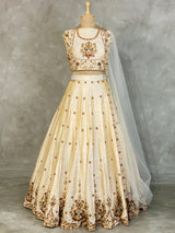 Ivory Pure Raw Silk Lehenga Set - PL13