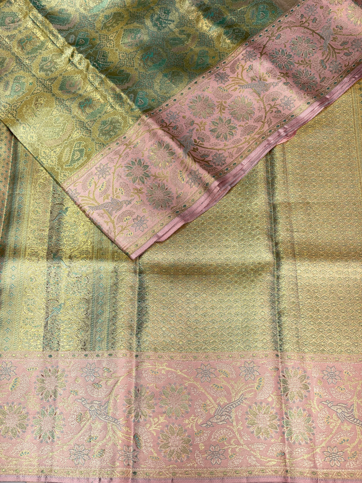Pure tissue kanchipuram Meenakari saree - PKDMAD71
