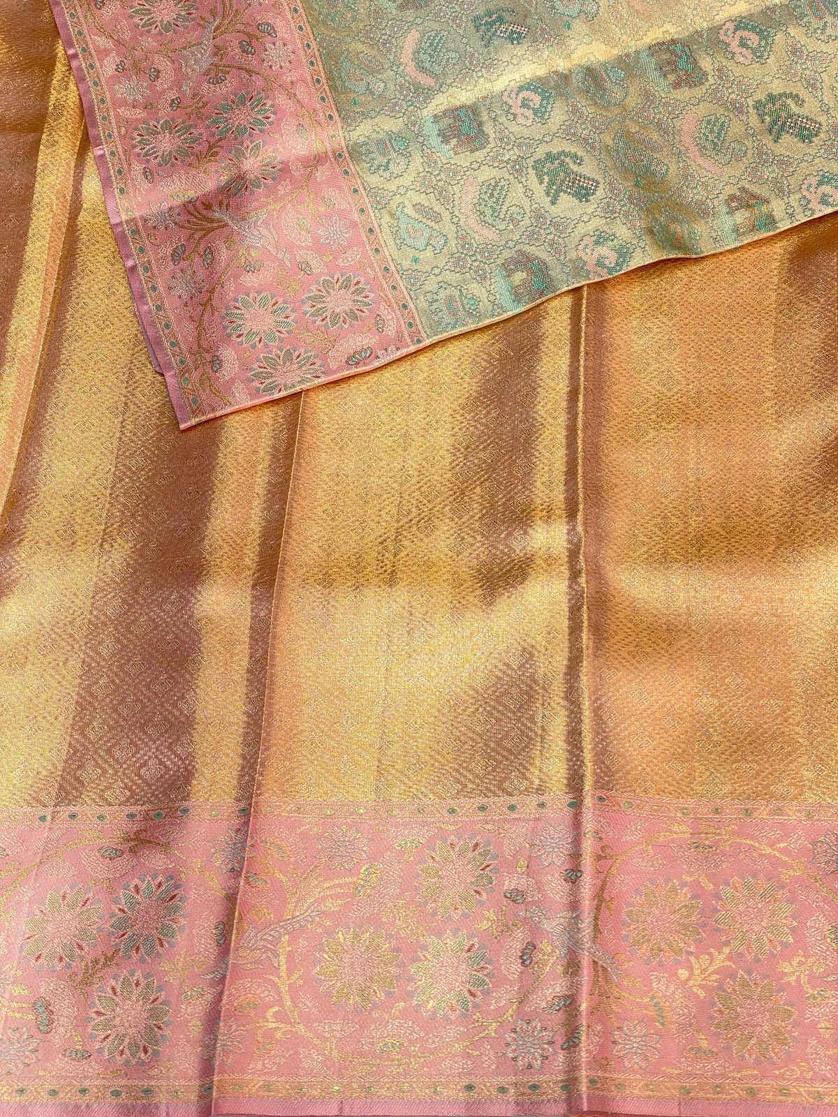 Pure tissue kanchipuram Meenakari saree - PKDMAD71