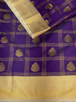Violet and Beige silk saree- PSS064C