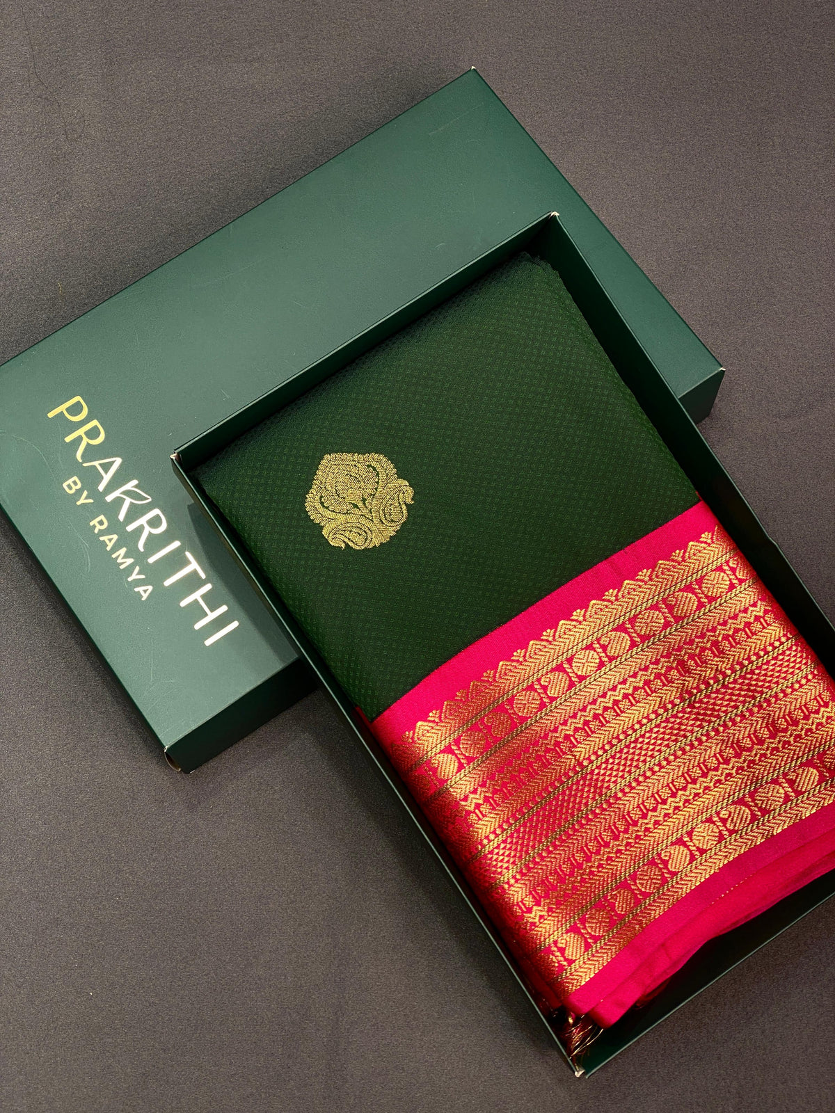Green and magenta soft silk saree - PSS059A