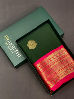 Green and magenta soft silk saree - PSS059A