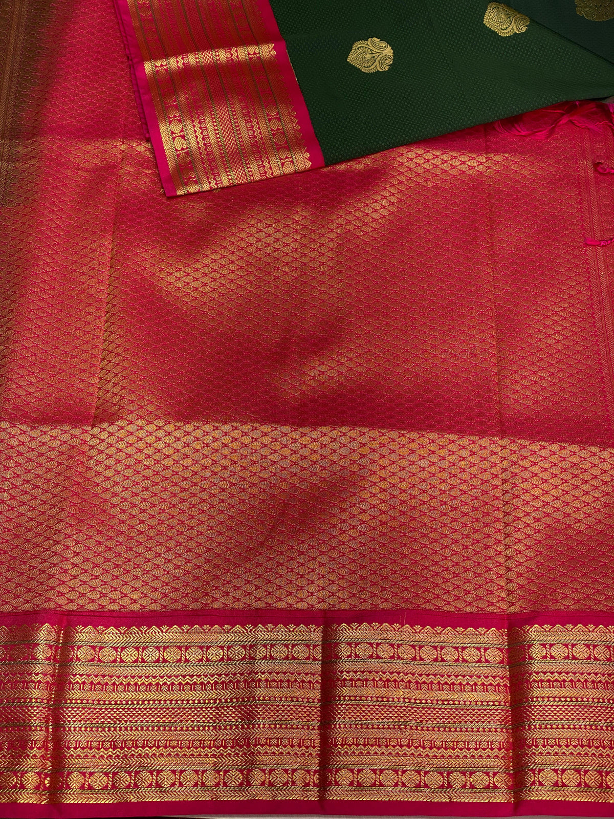 Green and magenta soft silk saree - PSS059A