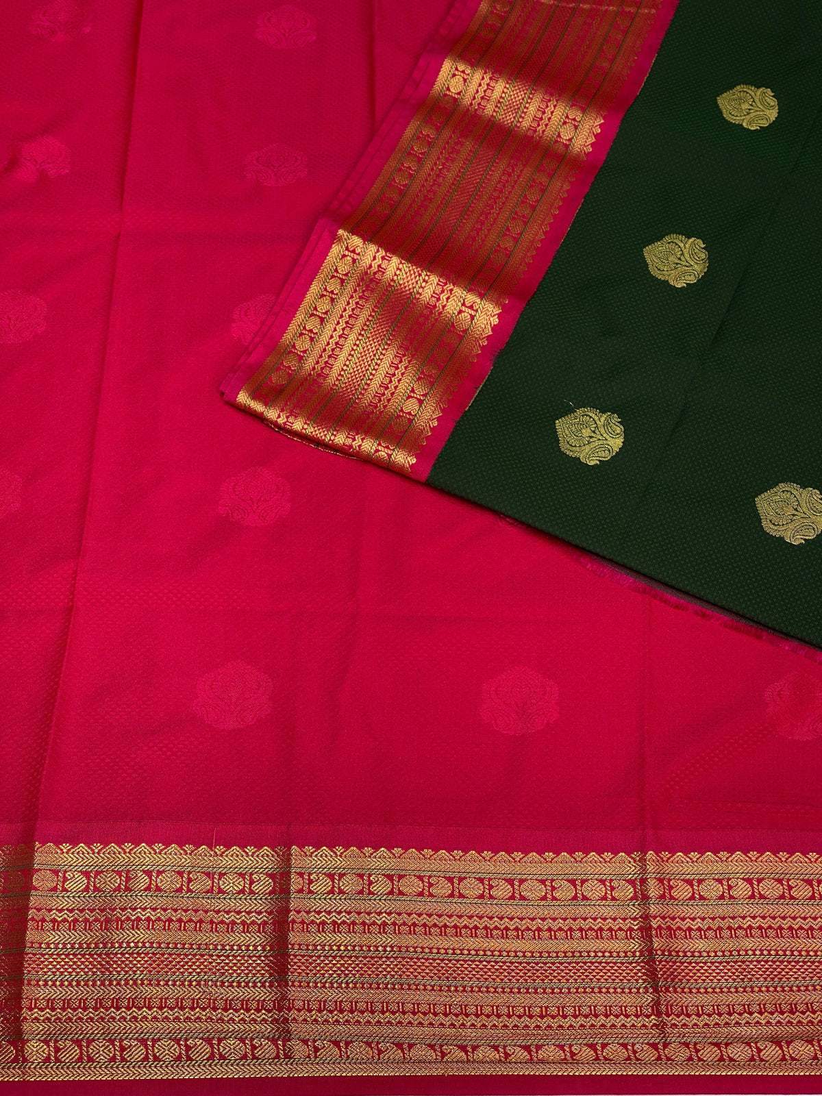 Green and magenta soft silk saree - PSS059A