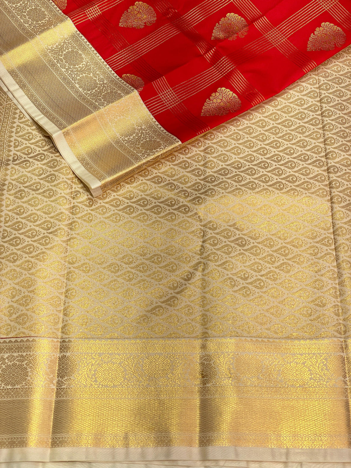 Red semi kanchipuram saree - PSCHECK2