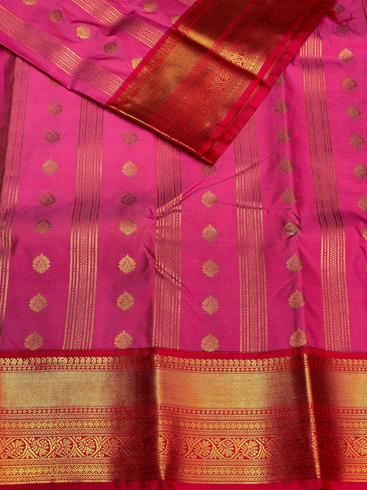 Dark Pink and Red silk saree- PRG13