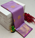 Lavender and purple semi Kanchipuram Soft Silk saree - PSSON43