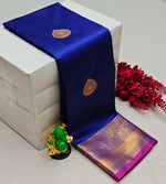 Blue and purple semi Kanchipuram Soft Silk saree - PSSON3