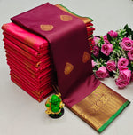 Maroon and green semi Kanchipuram Soft Silk saree - PSSON53