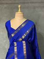 Royal Blue Semi Banarasi saree -LZP1
