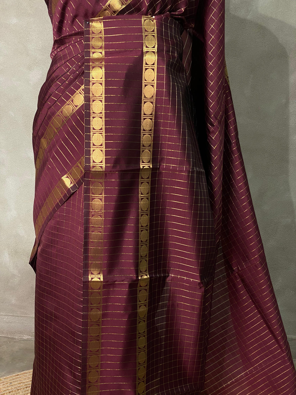 Maroon Semi Banarasi saree -LZP3