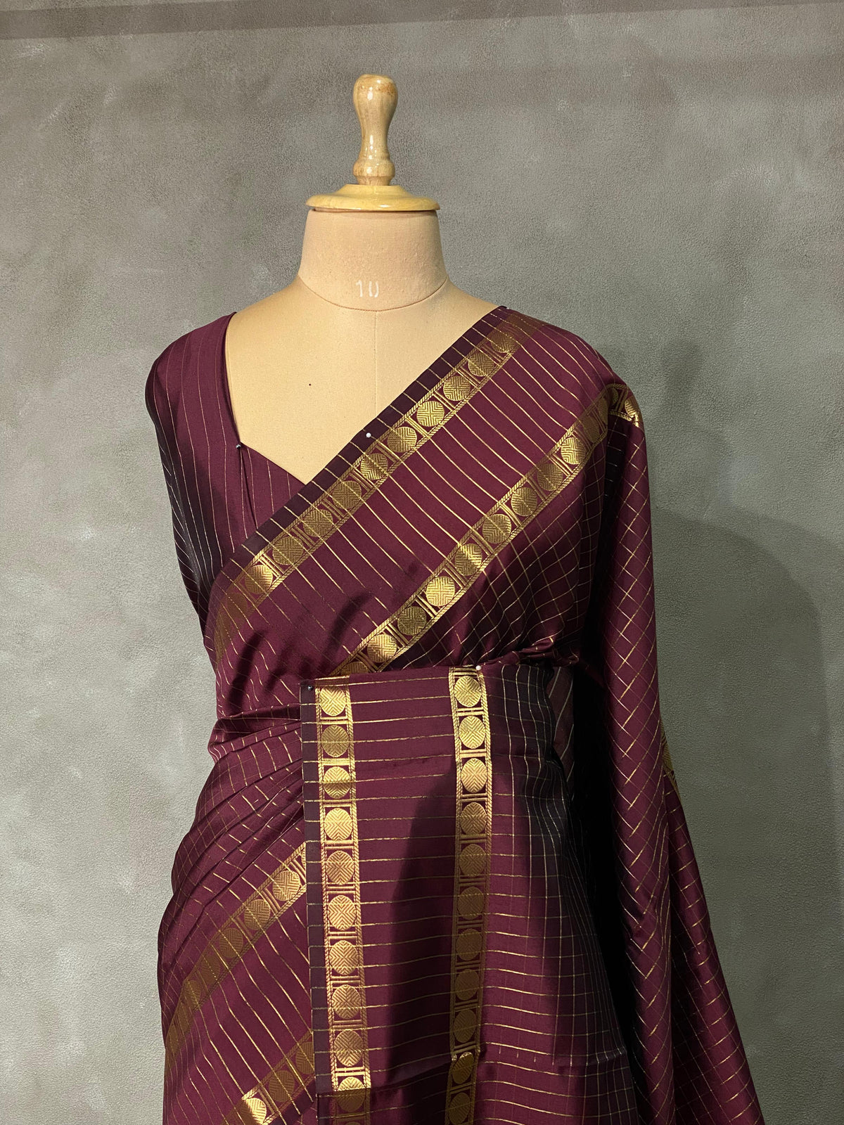 Maroon Semi Banarasi saree -LZP3