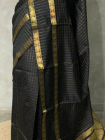 Black Semi Banarasi saree -LZP4