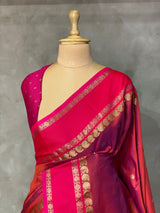 Maroon and magenta Banarasi saree -BSP8A