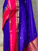 Blue and magenta Banarasi saree -BSP8B